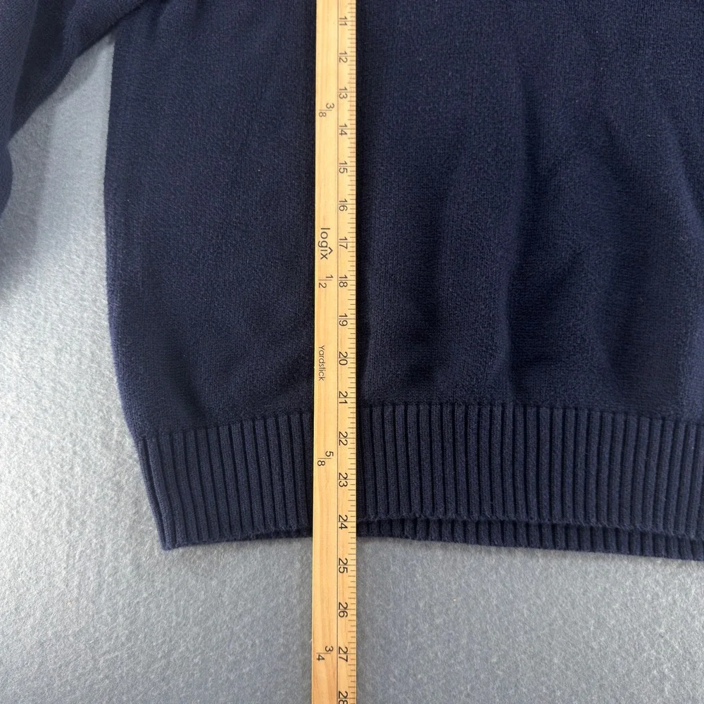 Polo Ralph Lauren Mens Navy Blue Mock Neck Button Cotton Sweater Size M